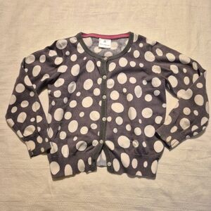 Hanna Andersson girls size 130 or 8 gray with white dots GUC